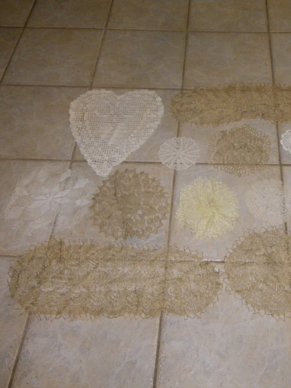 12 Vintage Hand Stitched Crocheted Small Decorative Table Accents Various Sizes